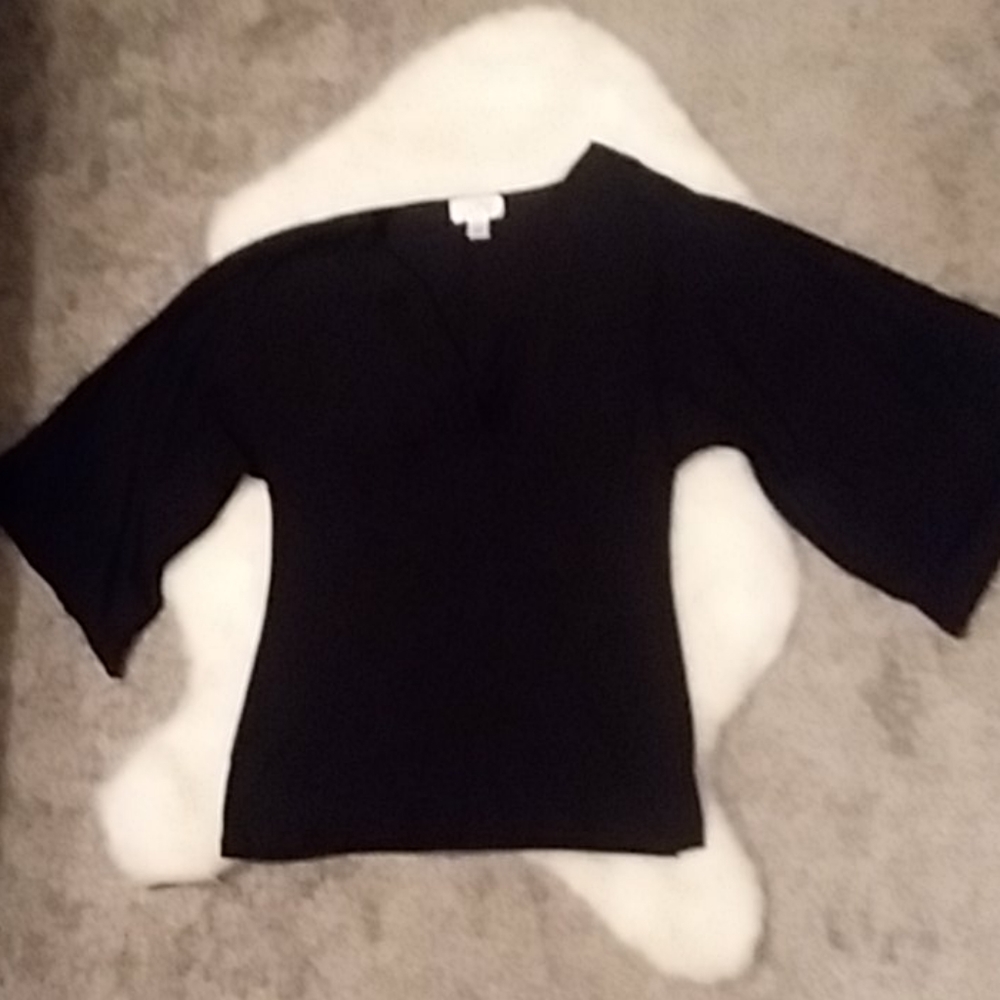 Loft! Black Blouse! Wing Sleeves!